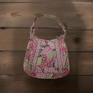 Vera Bradley Hobo Bag Tote Retired Pin Wheel Pink Pattern Slight Fading